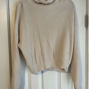 Brandy Melville Cream Cowl Neck Sweater